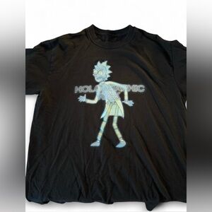 Ripple Junction Rick and Morty Holographic Rick Black T-Shirt Size M Mens
